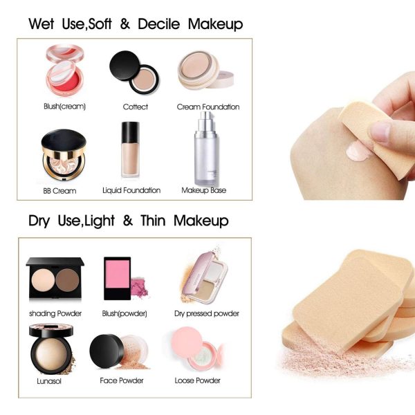 GIOGD 6-in-1 Professional Beauty Blender Sponge for Face Makeup with Cotton Pad Foundation Beauty Blender, Powder Buff Cosmetic Puff Perfect for Women's & Girls Cosmetic Makeup Blender Sponge set is for all Skin Types (Multi-color)