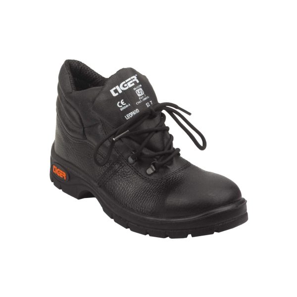 Tiger Men's High Ankle Leopard Steel Toe Safety Shoes