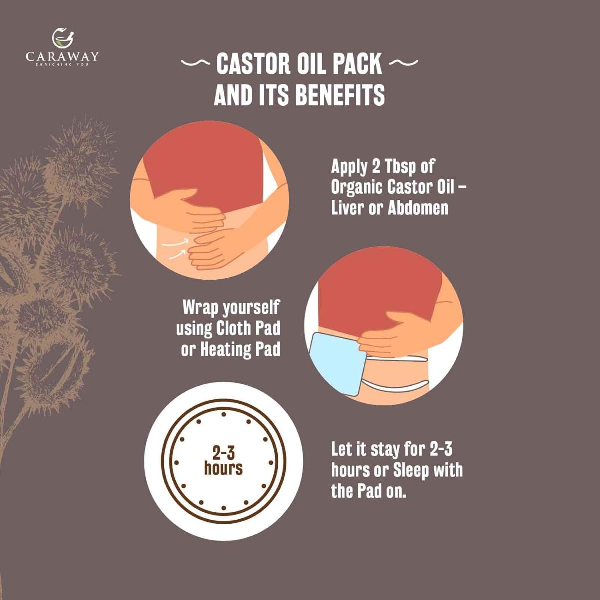 CARAWAY Organic Cold Pressed Castor Oil – Edible for Constipation Relief & Hexane-Free Castor Oil for Hair Growth, liver detox Skin & Joint pain glass bottle – 236 ml / 8 oz - Image 3