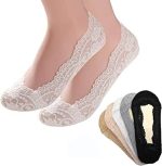 RAMANUJA - Fashion as unique as you are. Anti-Skid Lace No Show Socks/Ankle length Net Socks Liner/Footy Socks/Foot Cover For Women & Girls (Pack Of 3)