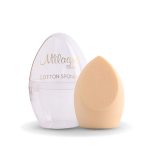 Milagro Beauty Cotton Beauty Blender Sponge, Latex-Free | Soft Makeup Sponge For Liquid/Creams/Powder Foundation, With Egg Case | Easy To Clean, Reusable | Natural & Dewy Finish | Slant Edge Shape