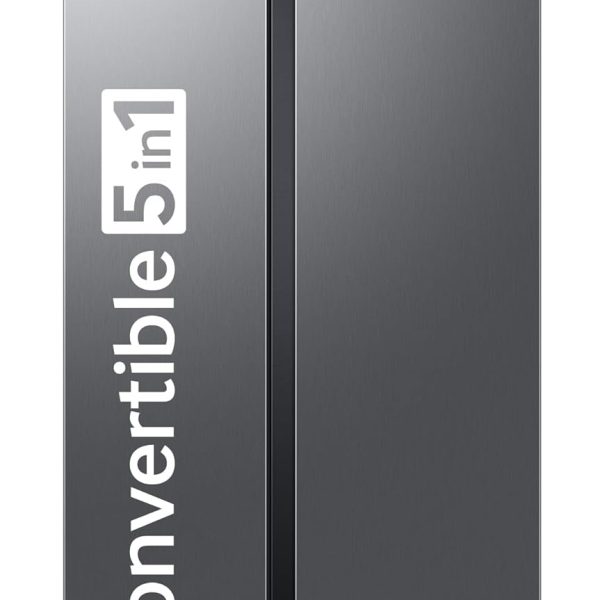 Samsung 653 L, 2 Star, Frost Free, Double Door, Convertible 5-in-1 Digital Inverter, Side By Side Refrigerator (RS76CG80X0S9HL, Silver, Refined Inox)