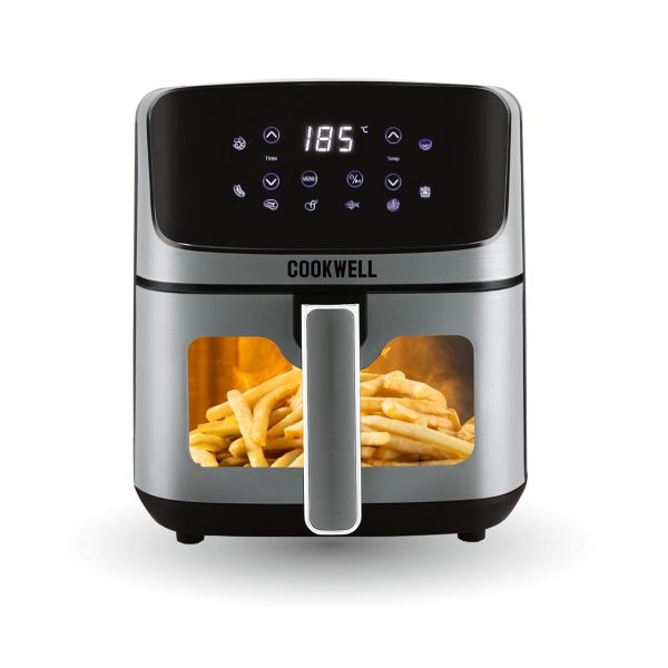 Cookwell Air Fryer - 5L With See Through Window - 1400W (Grey & Black)