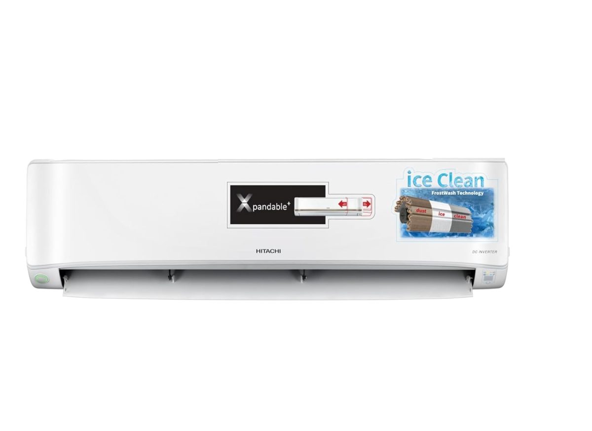 Hitachi 1 Ton Class 5 Star, ice Clean, Xpandable+, Inverter Split AC (100% Copper, Dust Filter, 5400FXL RAS.G512PCAIBFE, White)