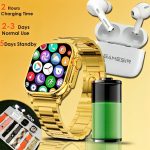 GameSir H20 Smartwatch Combo: Bluetooth Calling, Health Monitoring, Android & iOS Support – 10-in-1 Set (Watch, TWS Buds, Case, 7 Straps Multicolours) for Men & Women - Image 7