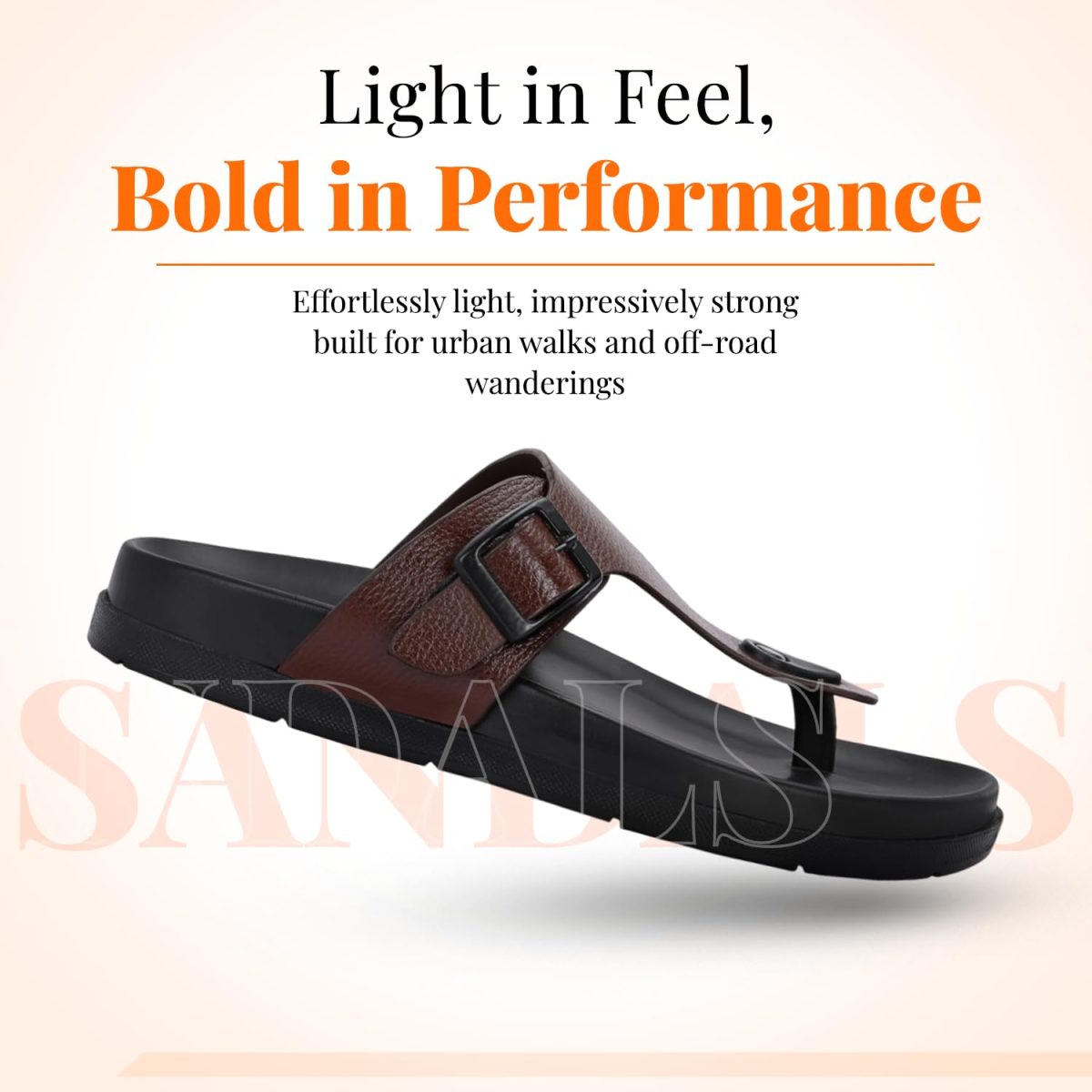 San Frissco Men's Sandals with Open Toe Strap/Perfect Fit for Summer and Rainy Season Easy to Walk Slipper, Chappal/Stylish Casual Trendy Floaters - Image 3