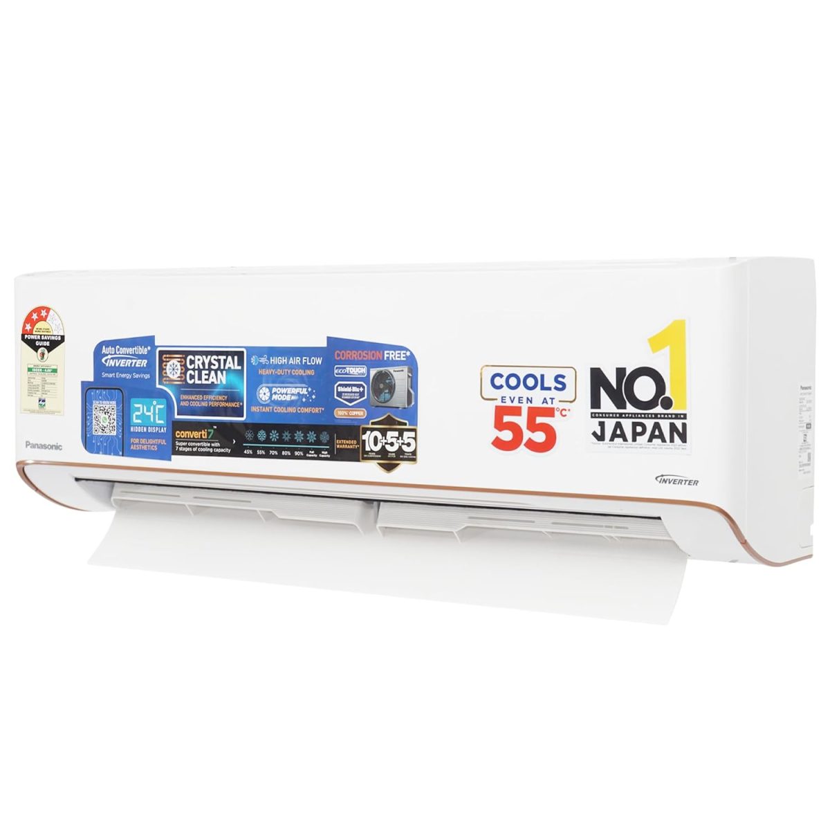 Panasonic EU 7 in 1 Convertible 1.5 Ton 3Star Inverter Split,(100% Copper Condenser, CS/CU-EU18BKY3), 55°Tested, PM0.1 Filter,2 Way Swing, High CFM & Eco tough Outdoor Crystal Clean Technology - Image 4
