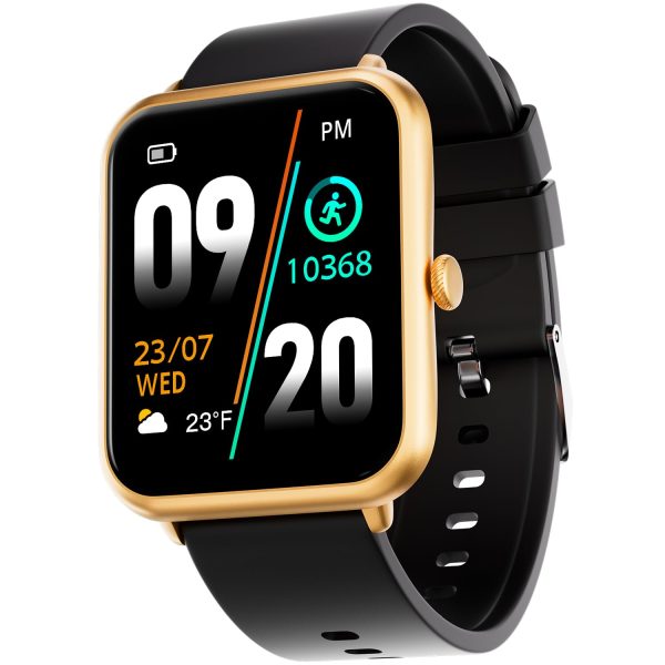 Fire-Boltt Ninja Call Pro Smart Watch Dual Chip Bluetooth Calling, 42.92mm (1.69 inch) HD Display, AI Voice Assistance with 100 Sports Modes, with SpO2 & Heart Rate Monitoring (Gold Black)