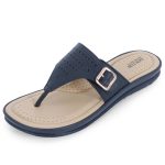 DOCTOR EXTRA SOFT Women's Flat Memory Foam Slippers/Flip-Flops Fashion Stylish Casual Comfortable Diabetic Orthopedic Lightweight Synthetic Slip-On Sandals With Adjustable Buckle For Girls D-609