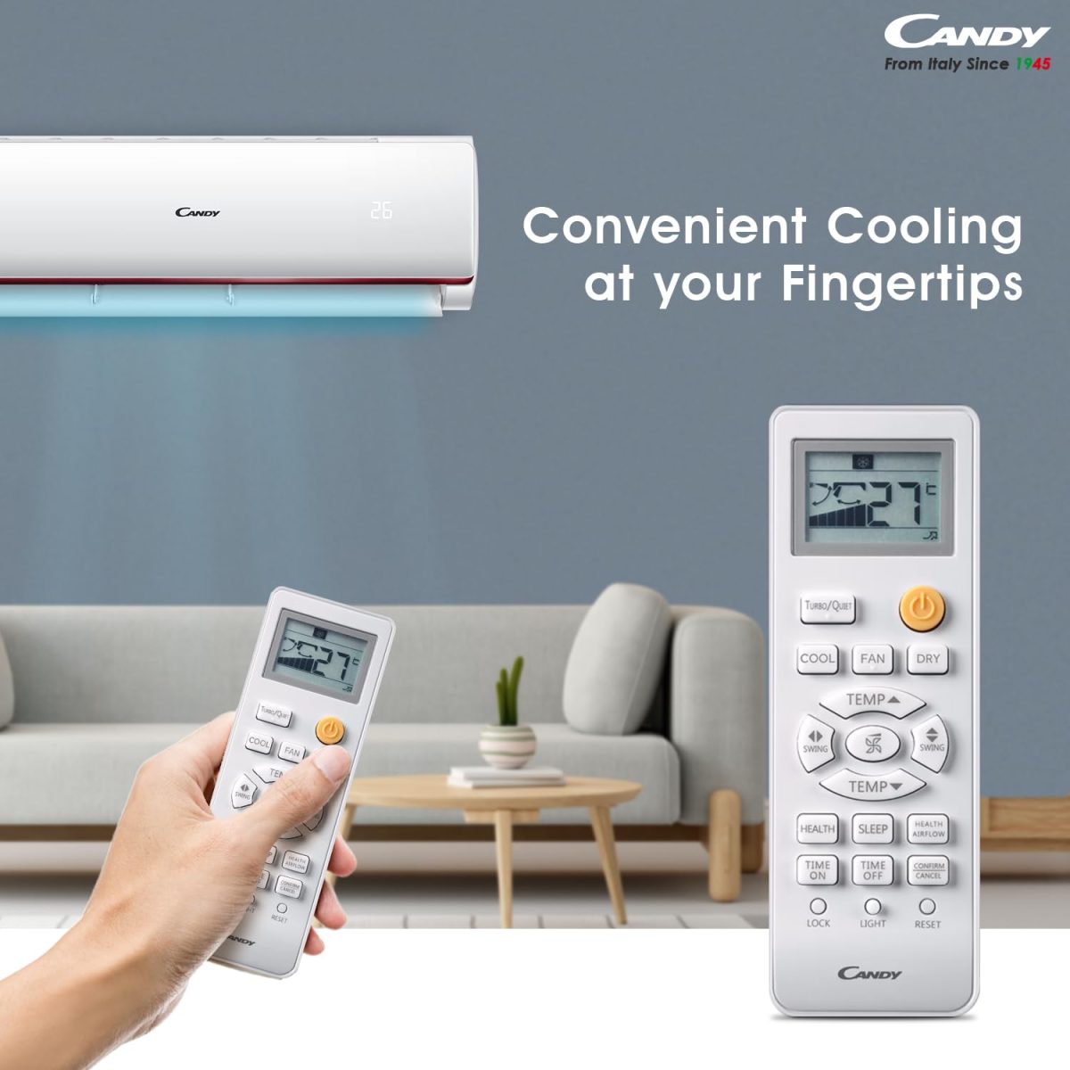 Candy 1 Ton 3 Star Split AC(5 in 1 Convertible,100% Copper,Aqua Clean, Inverter Technology, 3450 W, CS12P3W-INV) - Image 9