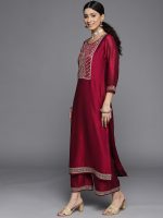 Libas Women's Yoke Design Silk Straight Kurta - Image 2