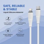 Portronics Silklink 20W Type-C to 8 Pin Fast charging Cable for Lightning Devices,Premium Silicon Cable, 1M (White) - Image 6