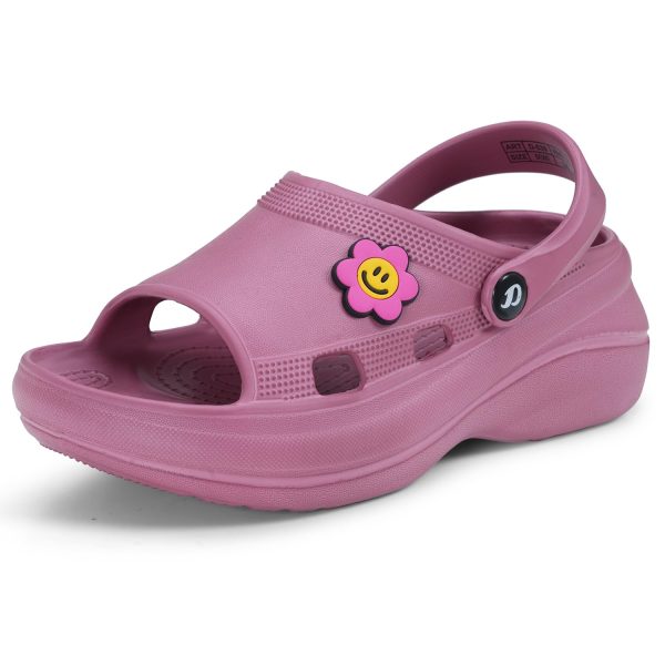 DOCTOR EXTRA SOFT Women's Classic Smiley Charm Clogs/Sandals with Adjustable Back Strap for Adult| Comfortable & Lightweight | Stylish & Anti-Skid| Casual Waterproof Everyday Mules Girls Ladies D-539