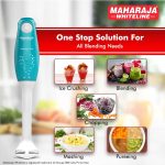 Maharaja Whiteline Speedmix Plus Hand Blender with Stainless Steel Blades | Long Lasting Performance with 175 Watts Motor | Detachable Plastic Foot | 2 Year warranty (Turquoise Blue & White) - Image 5