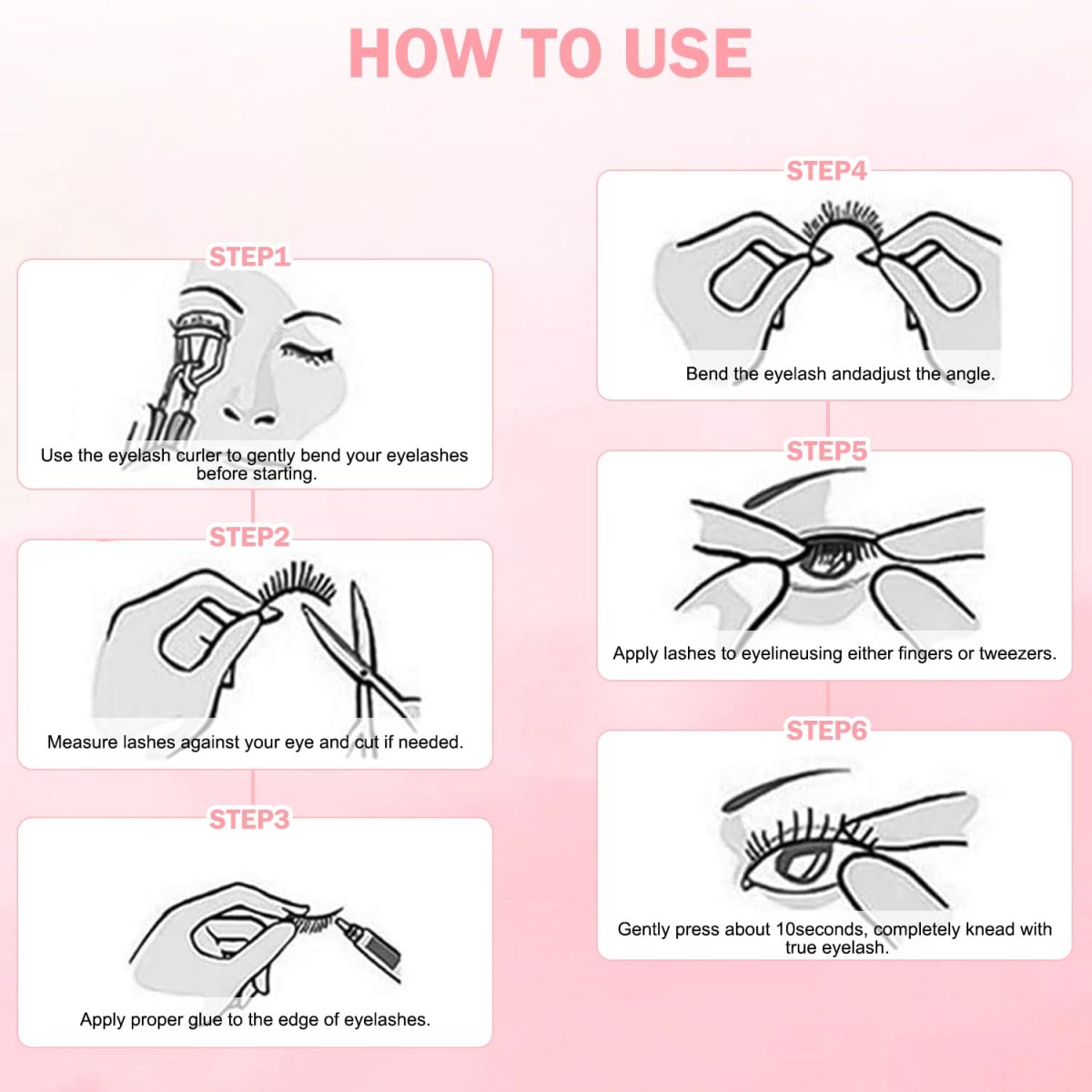 Tecokart® 10 Pairs Half Eye Lashes for Women，Natural Cat mink Lashes Accent Corner Blend 3/4 False Eyelashes Fluffy - Image 7