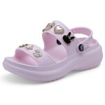 DOCTOR EXTRA SOFT Women's Metallic Charms Fashion Slippers/Sandals with Adjustable Back Strap | Comfortable | LightWeight| Stylish & Anti-Skid| Waterproof Casual Beach Slides Mules Girls & Ladies D-533