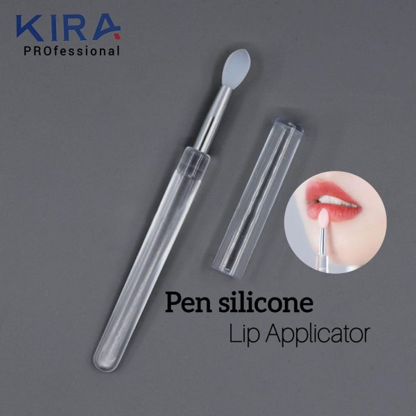 KIRA Silicone Lip Brush, Reusable Lip Balm Applicator With Lip Double Sided Mini Lipstick Applicator Brushes With Dustproof Cover Scrub Brush (1)
