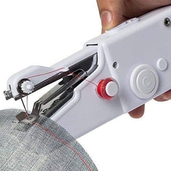 AZRMOH Portable Hand Sewing Machine Stapler Style Silai Machine Handheld Sewing Machine For Emergency Stitching Home Tailoring Clothes Quick Stiching Machine, White