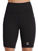 POOJARAN SAREE High Waist Sports Activewear Shots for Women and Girls|Use at The Gym|Yoga or Cycling Shorts with Pocket Black - Image 7