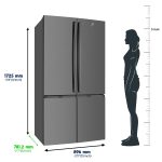 Electrolux 600L Frost Free Inverter French Door Refrigerator, TasteLockPlus Technology, FlexStor, Matte Dark Grey Stainless Steel, UltimateTaste 700, EQE6000A-B - Image 6