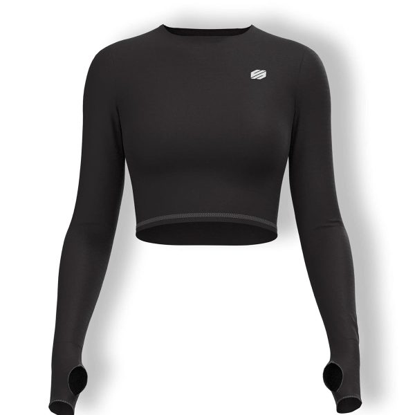 Sfytt Women Workout Crop Top Athletic Yoga Long Sleeve Fitness Tight Tee Gym Cropped Tank Tops