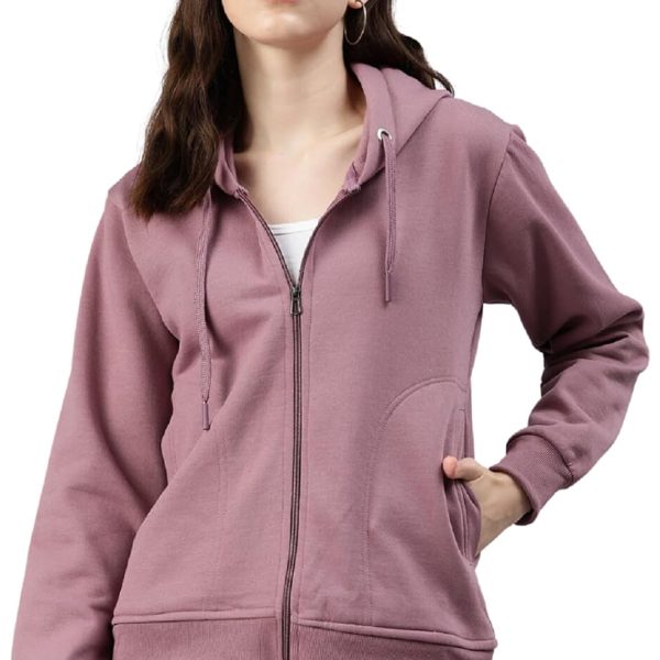 ADBUCKS Women's Cotton Winter Jacket Sweatshirts Casual Drawstring Clothes Zip Up Hoodie With Front Pocket Ii Womens Hoodies Ii Womens Jacket Ii Winter Sweater Hoodie For Women & Girls