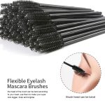 Myynti 50 Mascara Wand Spoolies and Lip Brushes, Lipstick Lipgloss Applicator for Eyebrow Eyelash Extension Makeup Kits Black - Image 4