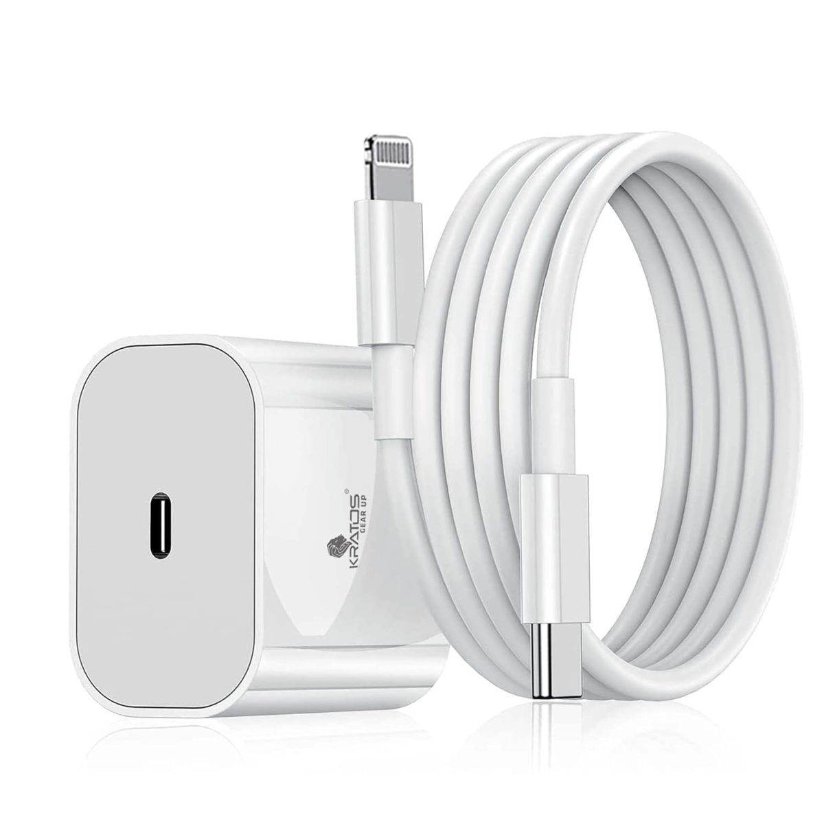 Kratos Fast Charger Adapter & USB-A to Type C Cable Combo, Compatible with Samsung, OnePlus, Realme, Xiaomi, Oppo, Vivo & Other Smartphones (P1 with Cable)