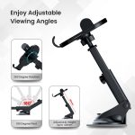 Portronics Clamp M3 Adjustable Car Mobile Phone Holder Stand for Dashboard & Windshield, 360° Rotational, Strong Suction Cup, Compatible with 4 to 6 inch Devices(Black) - Image 6