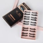 BELISMA IMAGIC FAKE EYELASHES Synthetic Fibers False Eyelashes, Natural & soft Pair of 10 (L-07) - Image 2