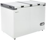 Amazon Basics Double Door Deep Freezer, With Bottom Wheels, Total Volume 330 L, White