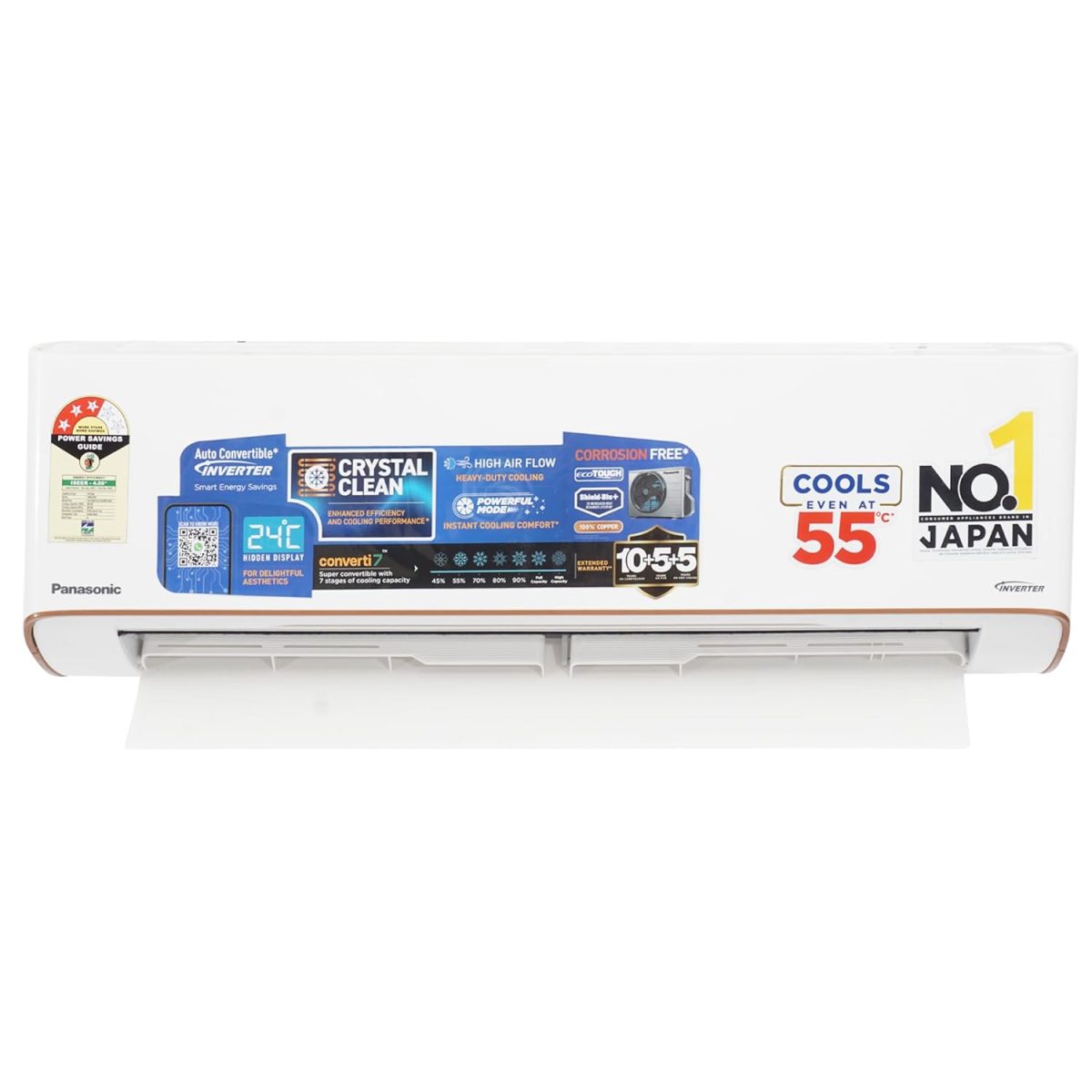 Panasonic EU 7 in 1 Convertible 1.5 Ton 3Star Inverter Split,(100% Copper Condenser, CS/CU-EU18BKY3), 55°Tested, PM0.1 Filter,2 Way Swing, High CFM & Eco tough Outdoor Crystal Clean Technology - Image 2