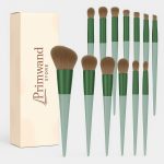 Primwand Professional Makeup Brush Set + Travel Kit – Soft Synthetic Bristles for Face & Eye Makeup – Includes Stylish Handles, Mirror Case & Travel Pouch (Multicolor)