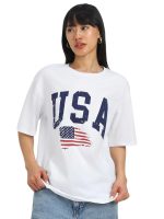 JUNEBERRY® Round Neck Drop Shoulder Round Neck Black & White Graphic Printed Pure Cotton Oversized Baggy Fit Half Sleeve T-Shirt for Women & Girls (Sizes: S to 2XL)
