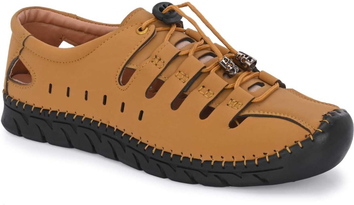 HATTOUN Synthetic Leather Comfortable for Men (Tan) - Image 5