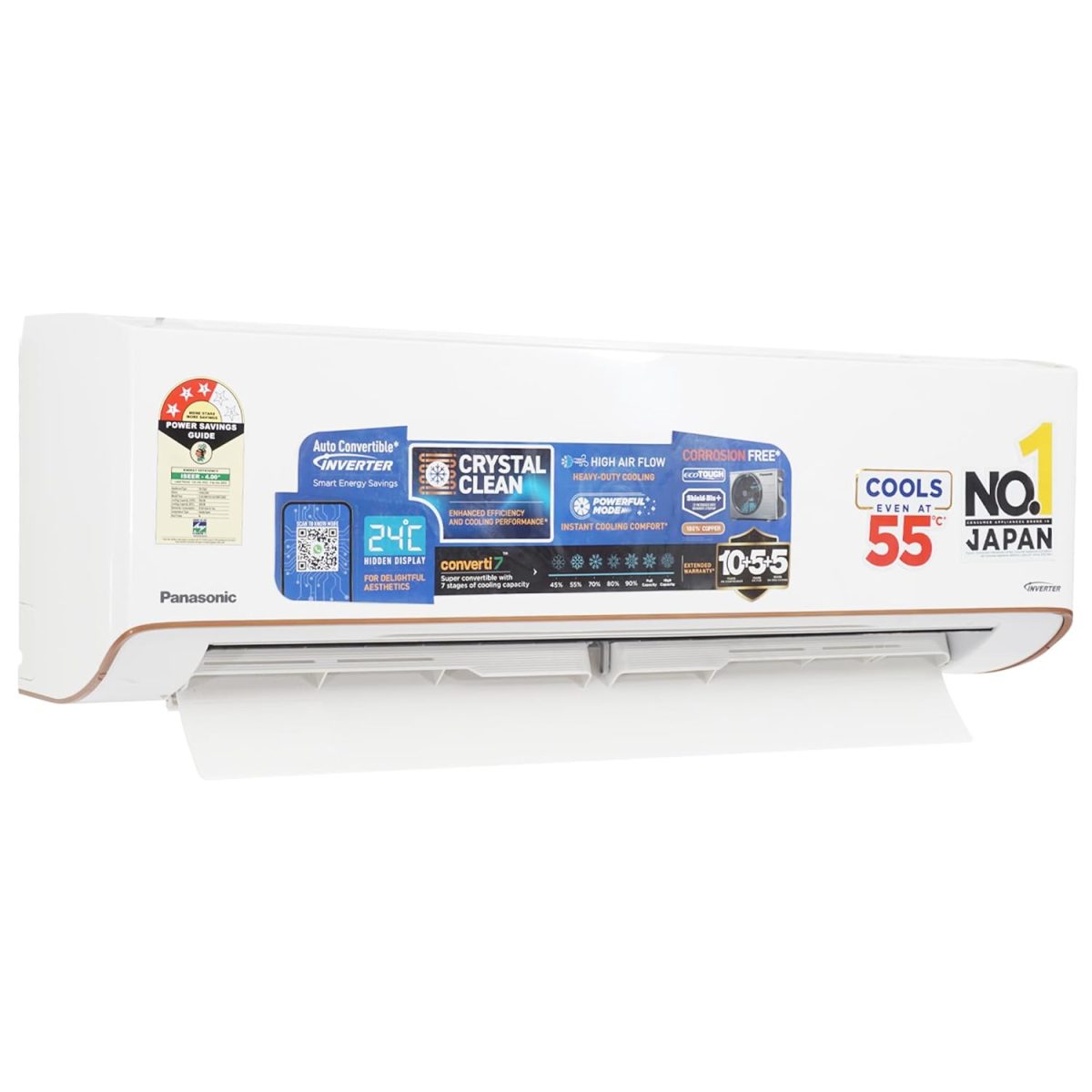 Panasonic EU 7 in 1 Convertible 1.5 Ton 3Star Inverter Split,(100% Copper Condenser, CS/CU-EU18BKY3), 55°Tested, PM0.1 Filter,2 Way Swing, High CFM & Eco tough Outdoor Crystal Clean Technology - Image 3