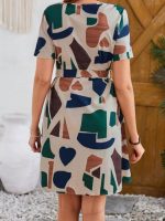 Leriya Fashion Summer Dress for Women | Short One Piece A-Line Midi Dress | Lightweight Vacation Wear & Daily Casual Outfit - Image 2