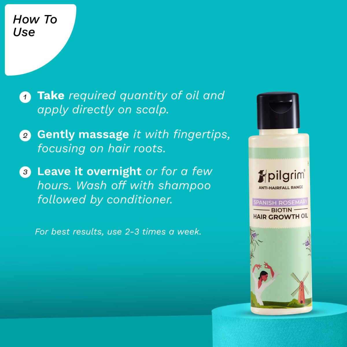 Pilgrim Spanish Rosemary & Biotin HairGrowth Oil to Control Hair Fall & Strengthens Hair 100ml | Rosemary essential oil for hairgrowth | Reduces Hairfall | Strengthens Hair I For Women and Men - Image 5