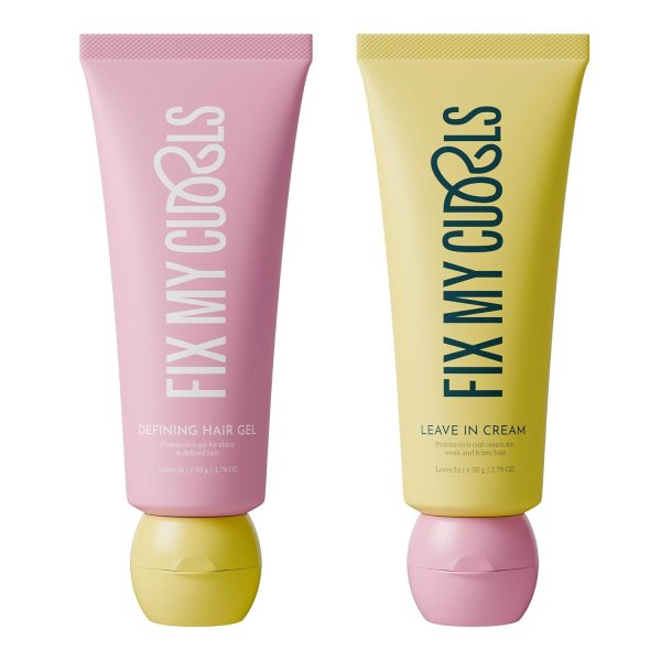 Fix My Curls Protein Styling Duo| For Curly, Wavy, Dry & Frizzy Hair | Frizz Control | Silicone Free Curl Defining Cream & Gel| 50gm each