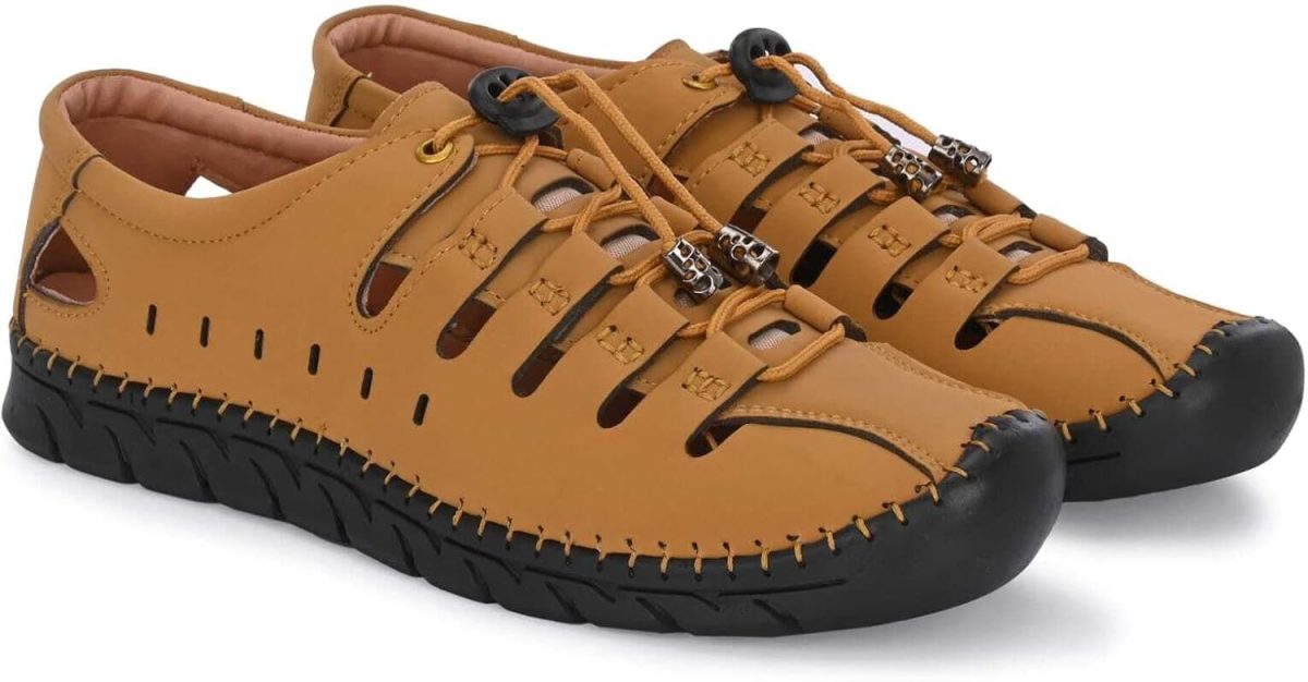HATTOUN Synthetic Leather Comfortable for Men (Tan)
