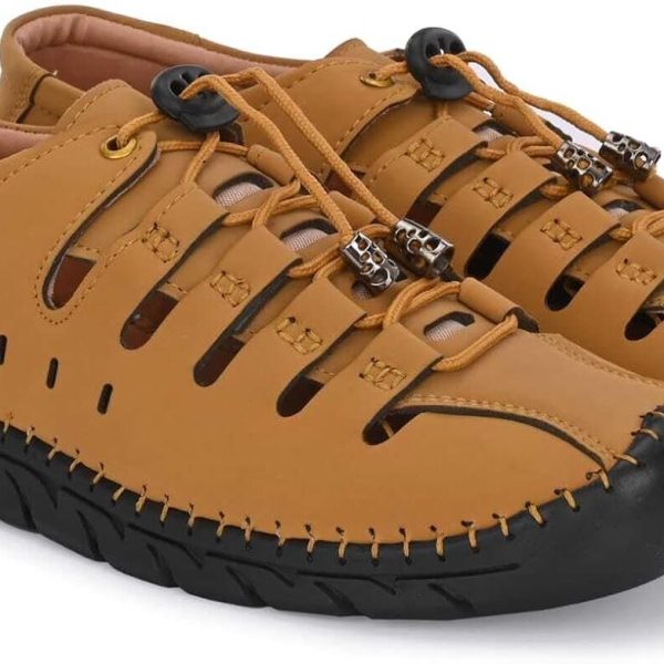 HATTOUN Synthetic Leather Comfortable for Men (Tan)