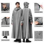 PALAY® Long Rain Coat, Raincoat for Men Women Waterproof | Reusable Hooded Rain Poncho with Wide Brim | Lightweight Raincoat for Hiking, Travel, Motorcycle Riding - Image 5