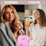 ROCKWELL 4L Retro Mini Fridge and Warmer, AC/DC Portable Thermoelectric Cooler/Warmer for Skincare, Cosmetics, Snacks & Medicine - Pink - Image 5