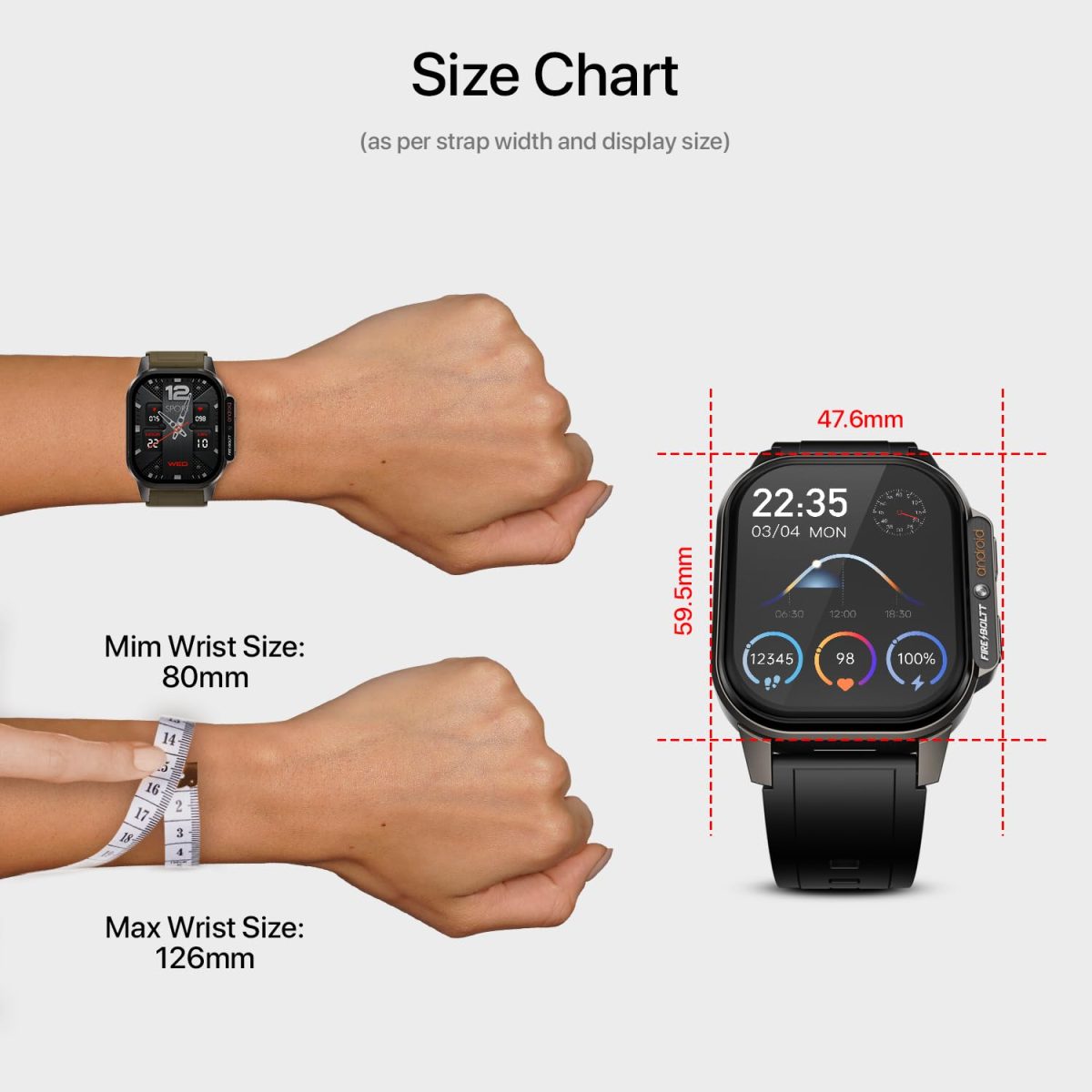 Fire-Boltt Snapp Smart Watch, Selfie Camera, 4G Nano-SIM Slot, 54.1mm AMOLED Display, Play Store- Unlimited apps, 1000mAh Battery, 2GB/4GB RAM + 16GB/64GB ROM (Archaic Black) - Image 13