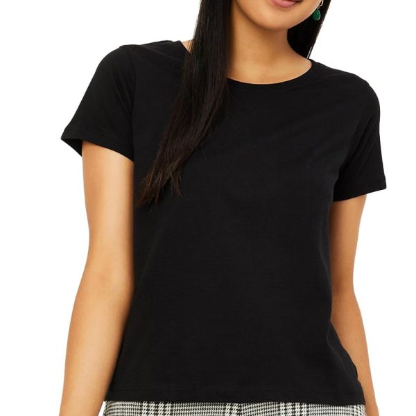 Max Women's Cotton Regular Fit T-Shirt (MARS4BBLACK, Medium