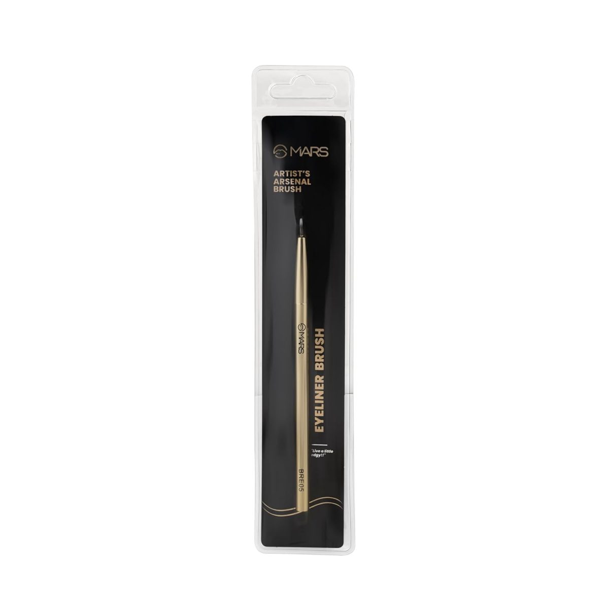 MARS Artist's Arsenal Professional Eyeliner Brush | Feather Soft Touch | Precise Synthetic Bristles | Perfect For Winged Eye Liner | Luxe Packaging Makeup Brush (Golden) - Image 5