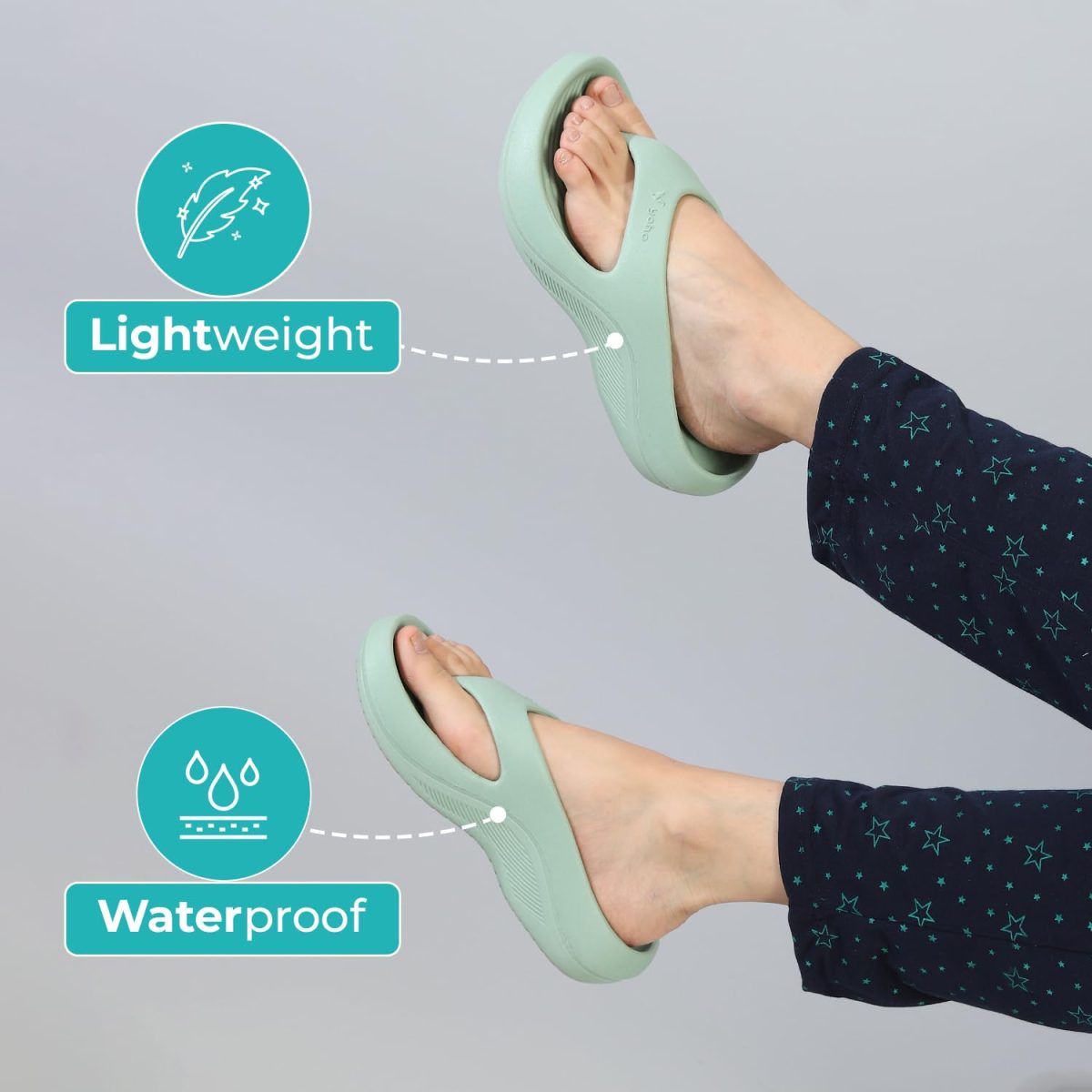 YOHO PILO Slippers for Women | Lightweight with Footpharma Footbed | Waterproof, Stylish, Comfortable Chhapal | Soft Orthopedic Flip-Flops, Daily Use Bathroom Slippers - Image 4