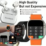 GameSir H20 Smartwatch Combo: Bluetooth Calling, Health Monitoring, Android & iOS Support – 10-in-1 Set (Watch, TWS Buds, Case, 7 Straps Multicolours) for Men & Women - Image 4