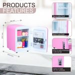 ROCKWELL 4L Retro Mini Fridge and Warmer, AC/DC Portable Thermoelectric Cooler/Warmer for Skincare, Cosmetics, Snacks & Medicine - Pink - Image 2