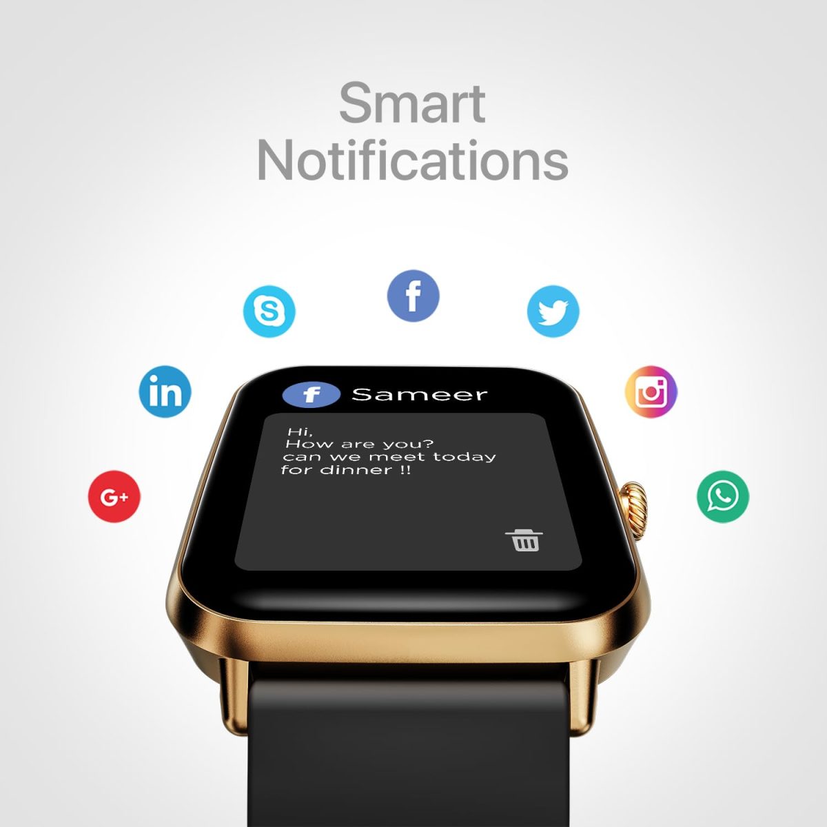 Fire-Boltt Ninja Call Pro Smart Watch Dual Chip Bluetooth Calling, 42.92mm (1.69 inch) HD Display, AI Voice Assistance with 100 Sports Modes, with SpO2 & Heart Rate Monitoring (Gold Black) - Image 9
